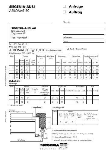 SIEGENIA-AUBI AEROMAT 80 AEROMAT 80 Typ D/DK ...