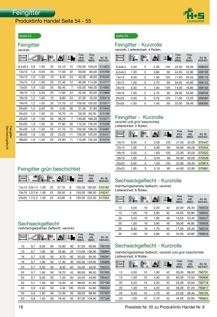 Preisliste 2012/1 Ausgabe Nr. 55 - H+S Zauntechnik Ges.m.b.H. A ...