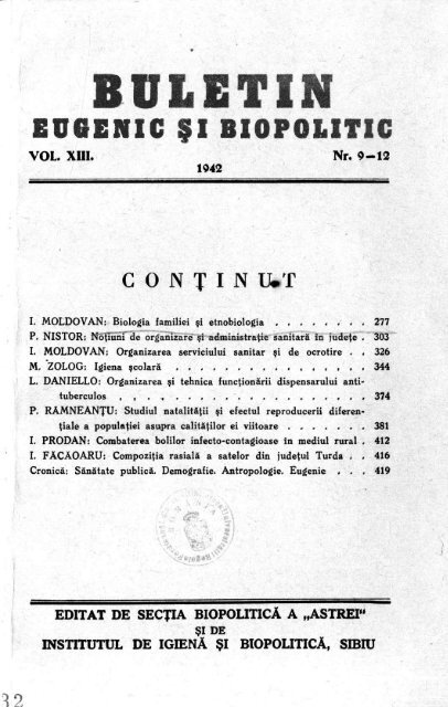 buletin euqenic şi biopolitic