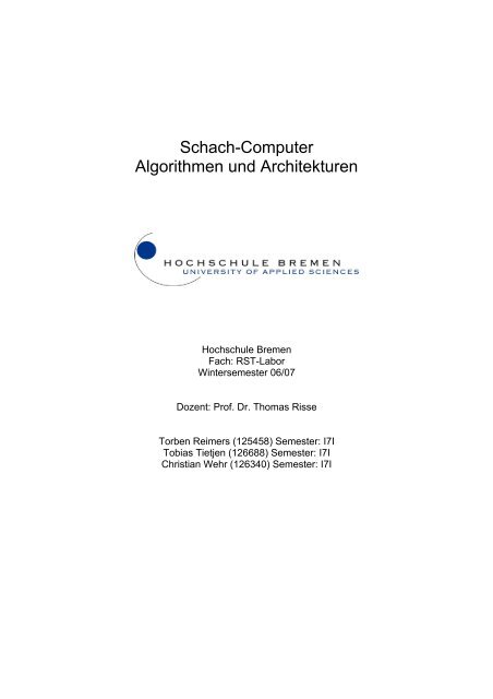 Schach-Computer Algorithmen und Architekturen - Weblearn ...