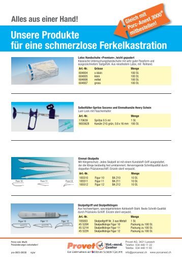 Unsere Produkte für eine schmerzlose Ferkelkastration - porcanest.ch