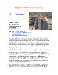 Biographical Profile for Steve & Janet Ray - Defenders of the ...