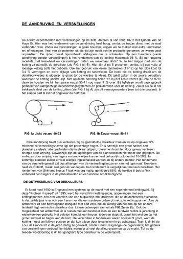 DE AANDRIJVING EN VERSNELLINGEN - Velofilie
