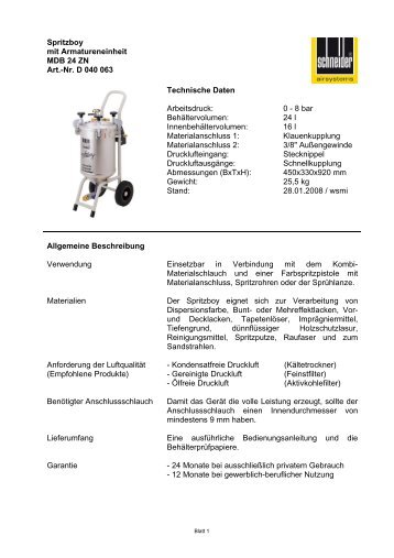 Download Produktflyer Schneider-Spritzboy MDB 24 ZN