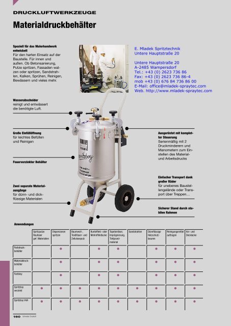 Prospekt Technische Beschreibung - E. Mladek Spritztechnik