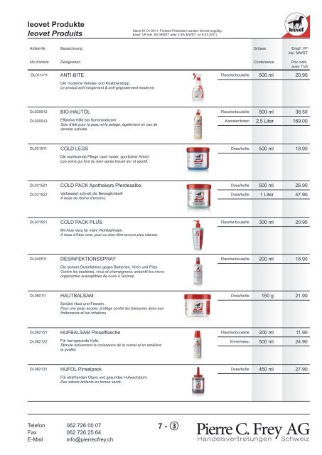 Katalog leovet - Pierre C. Frey AG