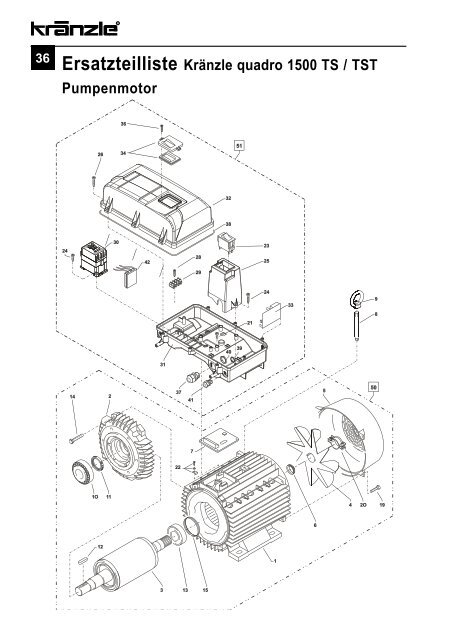 Ersatzteilliste Kränzle quadro 1500 TS / TST - Imbema Cleton