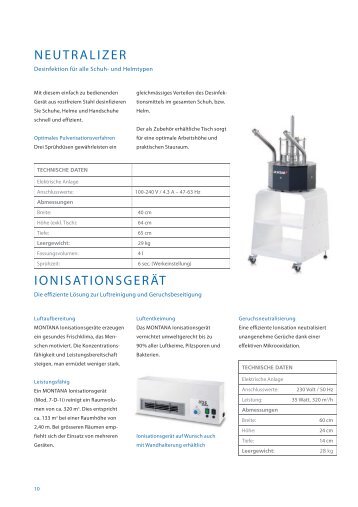 IONISATIONSGERÄT NEUTRALIZER - MONTANA Sport International