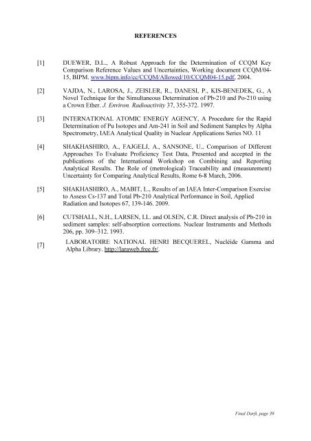 Worldwide Open Proficiency Test: Determination of ... - Nucleus - IAEA