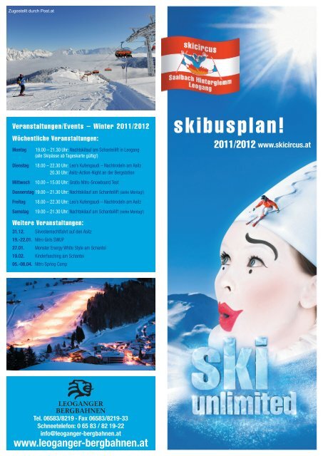 BUSFAHRPLAN 2011/2012 SKIBUS LEOGANG SKIBUS