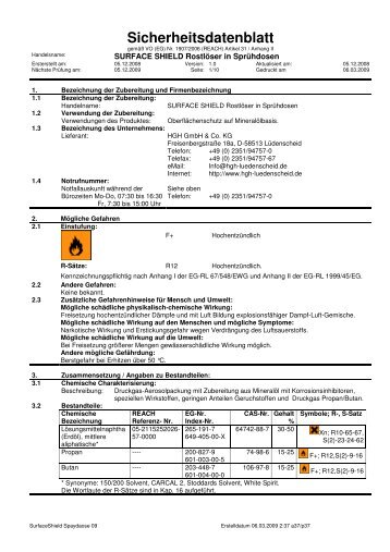 Sicherheitsdatenblatt