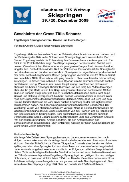 Geschichte der Gross Titlis Schanze - Engelberg