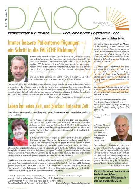 "Dialog" - Ausgabe 6 - Hospizverein Bonn