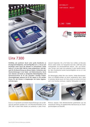 Linx 7300 - Bluhm Systeme GmbH