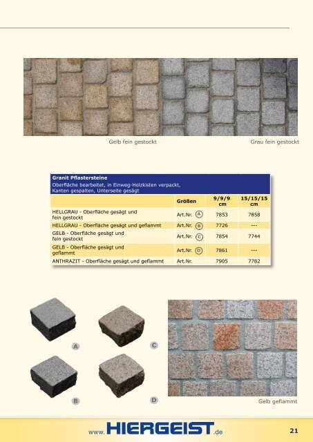 G Natursteine G Betonpflaster - Hiergeist