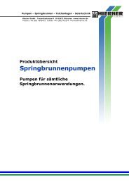 Produktübersicht Springbrunnenpumpen Pumpen ... - Hierner GmbH