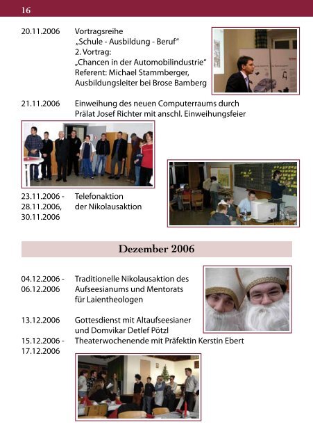 Jahresbericht 2006 / 2007 - Aufseesianum