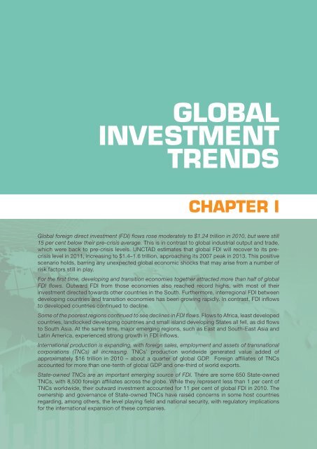 CHAPTER I Global Investment Trends