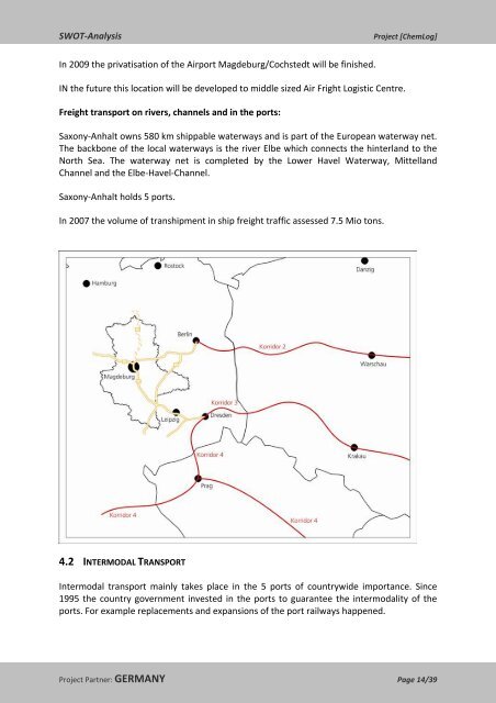 SWOT‐Analysis Chemical Logistics: Germany - Central Europe