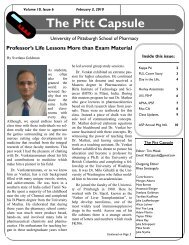 The Pitt Capsule - University of Pittsburgh School of Pharmacy