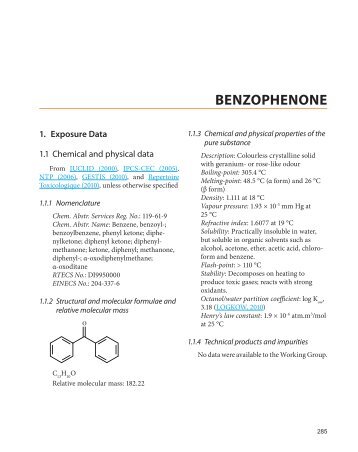 BENZOPHENONE - IARC Monographs