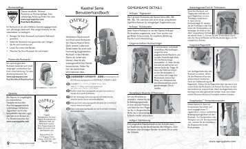 Kestrel Serie Benutzerhandbuch - Osprey Packs, Inc