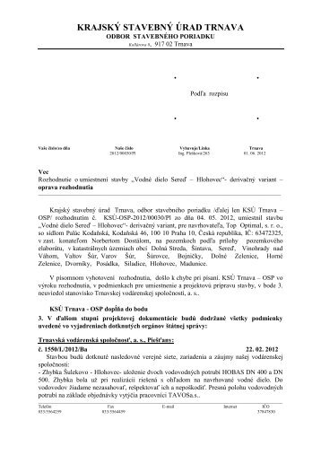 KSÚ-OSP-2012/00030/Pl verejná vyhláška - Krajský stavebný úrad ...