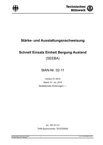 Schnell-Einsatz-Einheit- Bergung-Ausland SEEBA - Geschäftsstelle ...