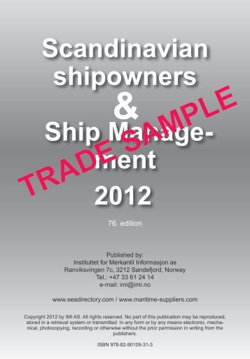 Scandinavian shipowners Ship Manage- ment - Seadirectory.com