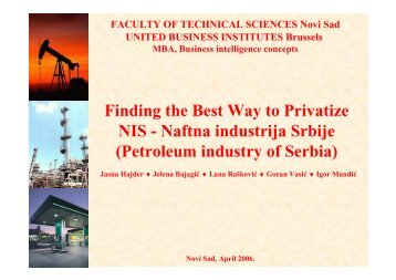 Finding the Best Way to Privatize NIS - Naftna industrija Srbije ...