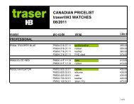 CANADIAN PRICELIST traser®H3 WATCHES 08/2011 - traser.ca