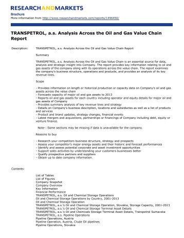 TRANSPETROL, a.s. Analysis Across the Oil and Gas Value Chain ...
