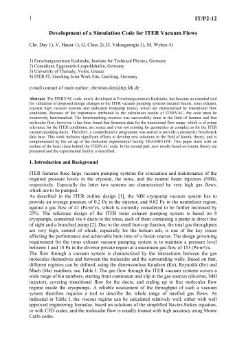 IT/P2-12 Development of a Simulation Code for ITER Vacuum Flows