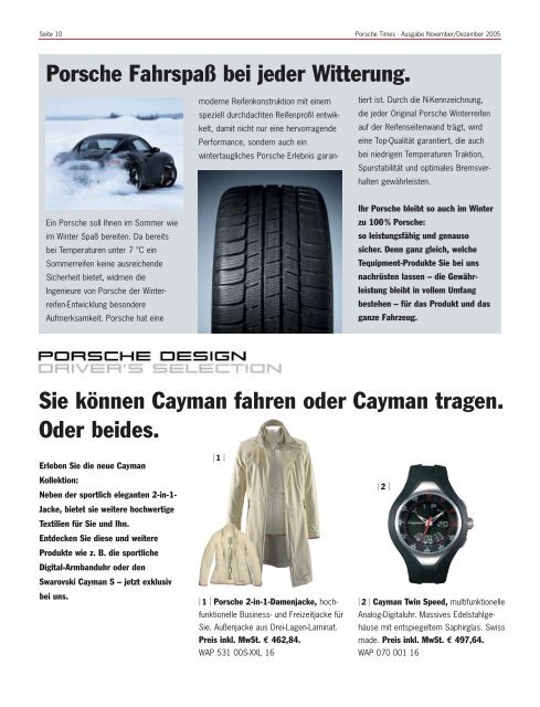 Ausgabe November/Dezember 2005 - Porsche Zentrum Essen