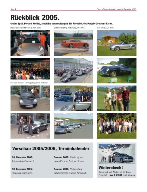 Ausgabe November/Dezember 2005 - Porsche Zentrum Essen