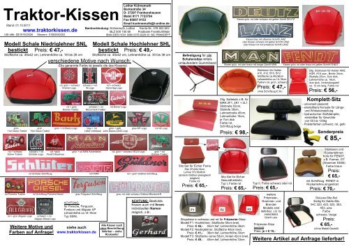 McCormick Traktorkissen Sitzkissen Sitz Trecker rot mit Logo