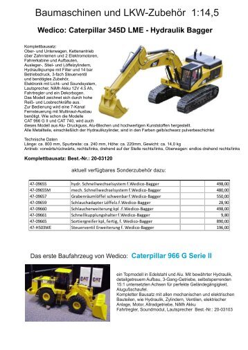 Wedico: Caterpillar 345D LME - MM Modellbau