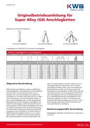 Originalbetriebsanleitung für Super Alloy (G8) Anschlagketten - KWB