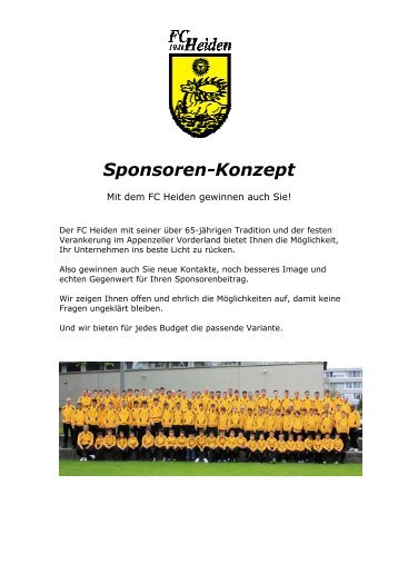Sponsoren-Konzept - FC Heiden