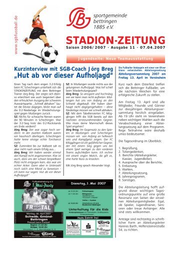 STADION-ZEITUNG - SG Bettringen