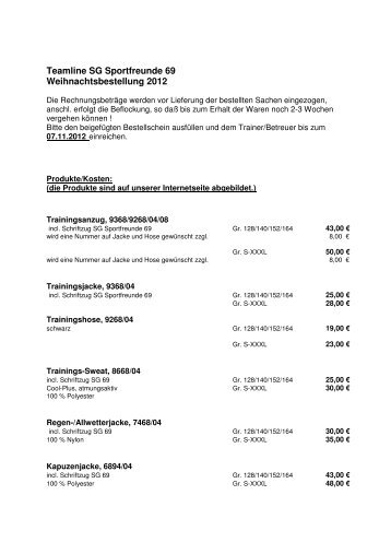 Bestellformular - SG Sportfreunde 69 Marmagen/Nettersheim