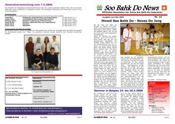 Soo Bahk Do News - Schweiz