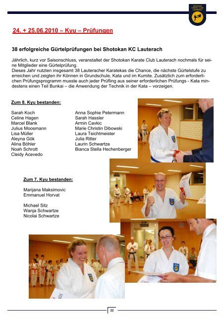 Neue Trainingsanzüge für den KCL - Shotokan Karate Club Lauterach