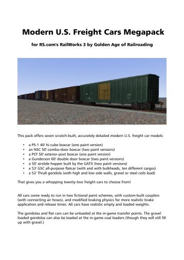 Modern U.S. Freight Cars Megapack - Trains and Drivers