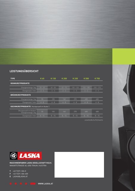 K330 K500 - Maschinenfabrik Laska