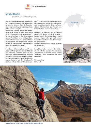 StrubelBlocks – Bouldern auf der Engstligenalp - Bächli Bergsport