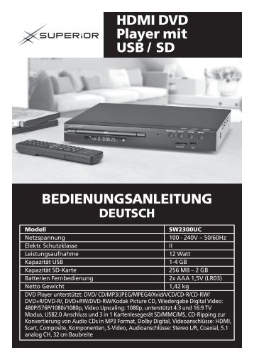 58517 AE Portable DVD Player IM_D.indd - Superior
