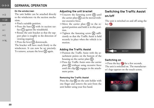 Operating instructions - mobilenavigation.mybecker.com - Harman ...