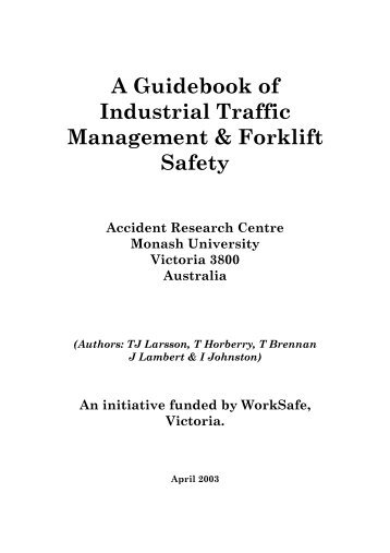 A Guidebook Of Industrial Traffic Management & Forklift - Monash ...