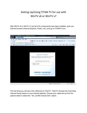 Setting Up/Using TITAN TV for use with WinTV v6 or WinTV v7